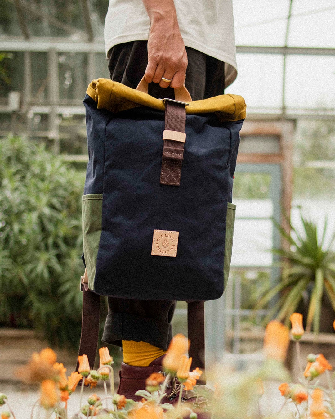 Winnats Roll Top Backpack – Wild One Navy I The Level Collective