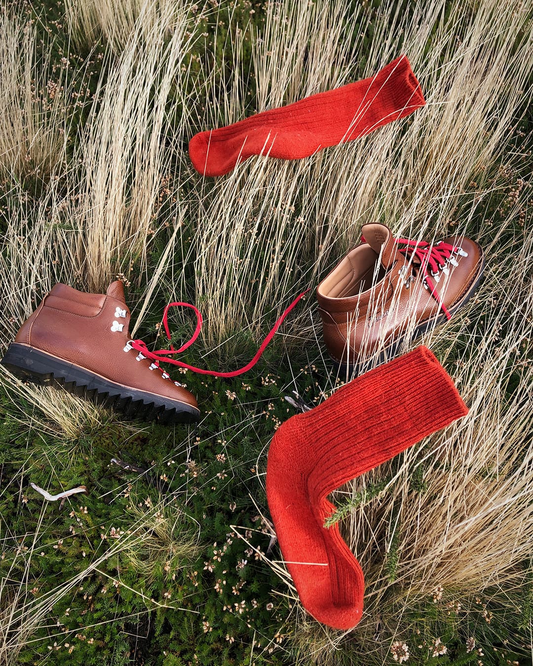 Wool Trail Socks Rust Knitted In Britain The Level Collective wool-trail-socks-rust-knitted-in-britain-the-level-collective