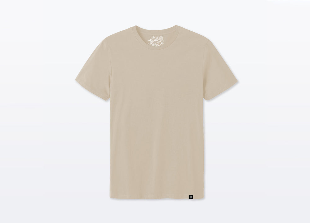Sand Coloured Unisex T-shirt made with sustainable organic cotton